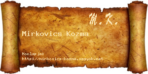Mirkovics Kozma névjegykártya